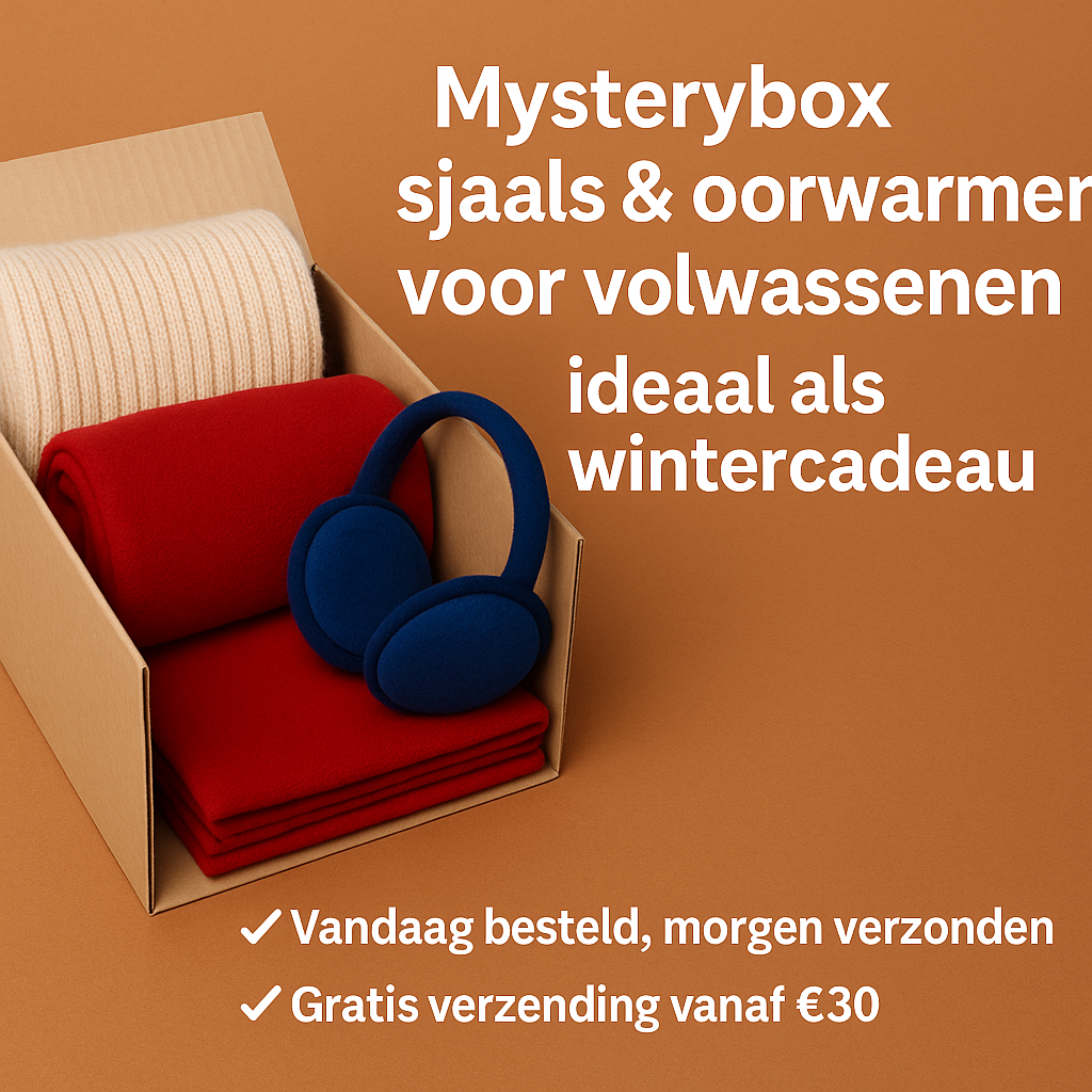🧣 Mysterybox sjaals & oorwarmers voor volwassenen – ideaal als wintercadeau