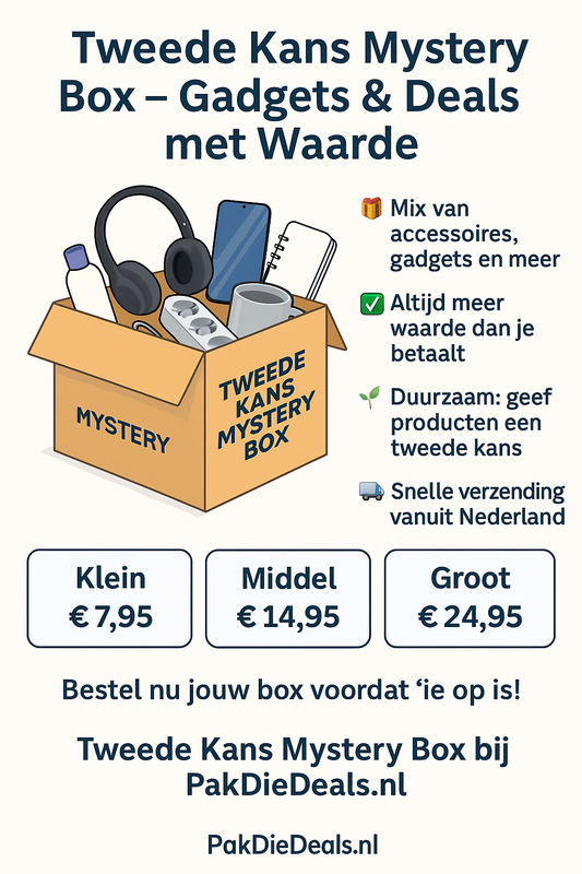 🛍️ Tweede Kans Mystery Box – Gadgets & Deals met Waarde