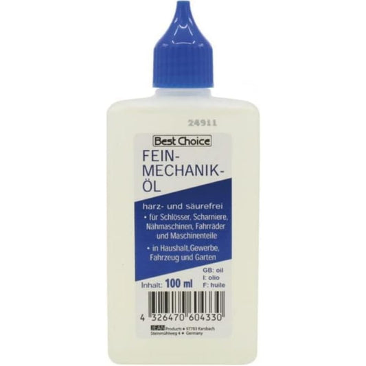 100 ml fles fijnmechanische olie naaimachine-olie universele olie - hoge viscositeit - harst niet & geurneutraal - ideaal voor fijnmechanische componenten, scharnieren, deuren, ramen, elektrisch