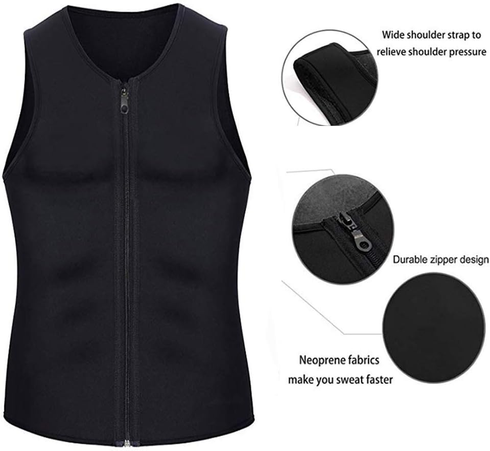 Tank Sauna Vest Absorbeert voor Gewichtsverlies Shapewear, Vetverbranding voor Gewichtsverlies Body Shaper, Bodybuilding, Gym Running Sportvest - Maat M