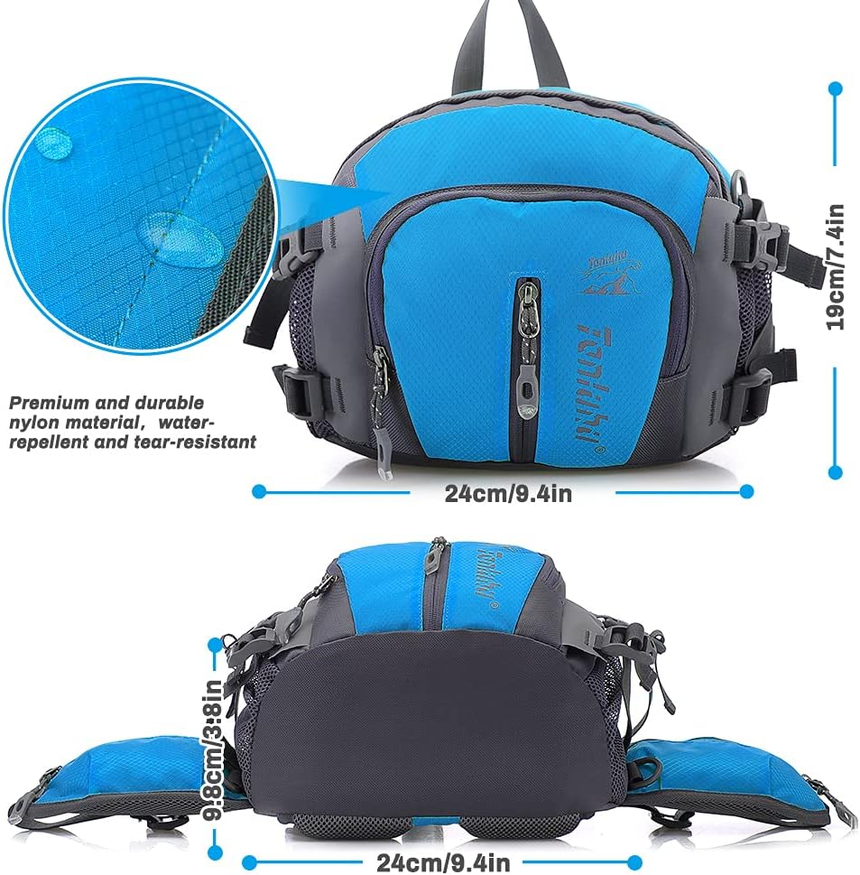 BestFire/Tanihua draagbare wandel-heuptas Waterdichte nylon heuptas Hardlopen Wandel-heuptas Multifunctionele bidonhouder Looptas voor buitenshuis reizen (blue)