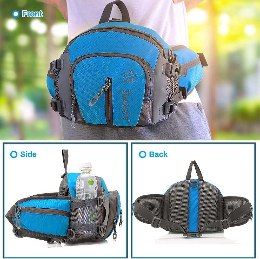 BestFire/Tanihua draagbare wandel-heuptas Waterdichte nylon heuptas Hardlopen Wandel-heuptas Multifunctionele bidonhouder Looptas voor buitenshuis reizen (blue)