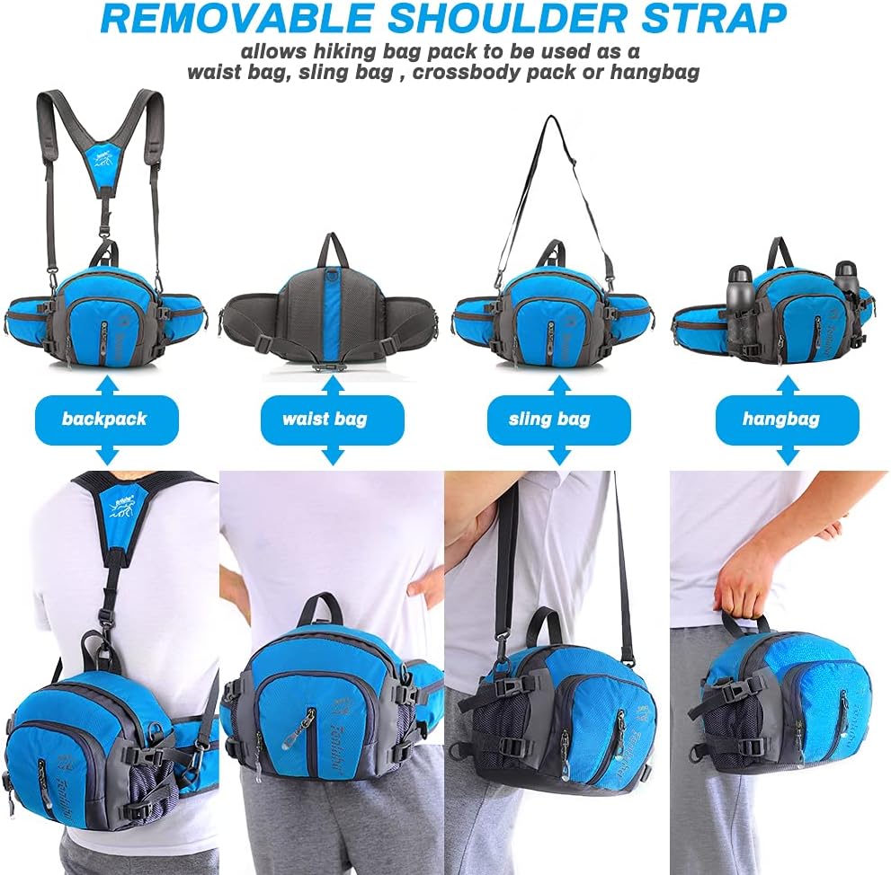 BestFire/Tanihua draagbare wandel-heuptas Waterdichte nylon heuptas Hardlopen Wandel-heuptas Multifunctionele bidonhouder Looptas voor buitenshuis reizen (blue)