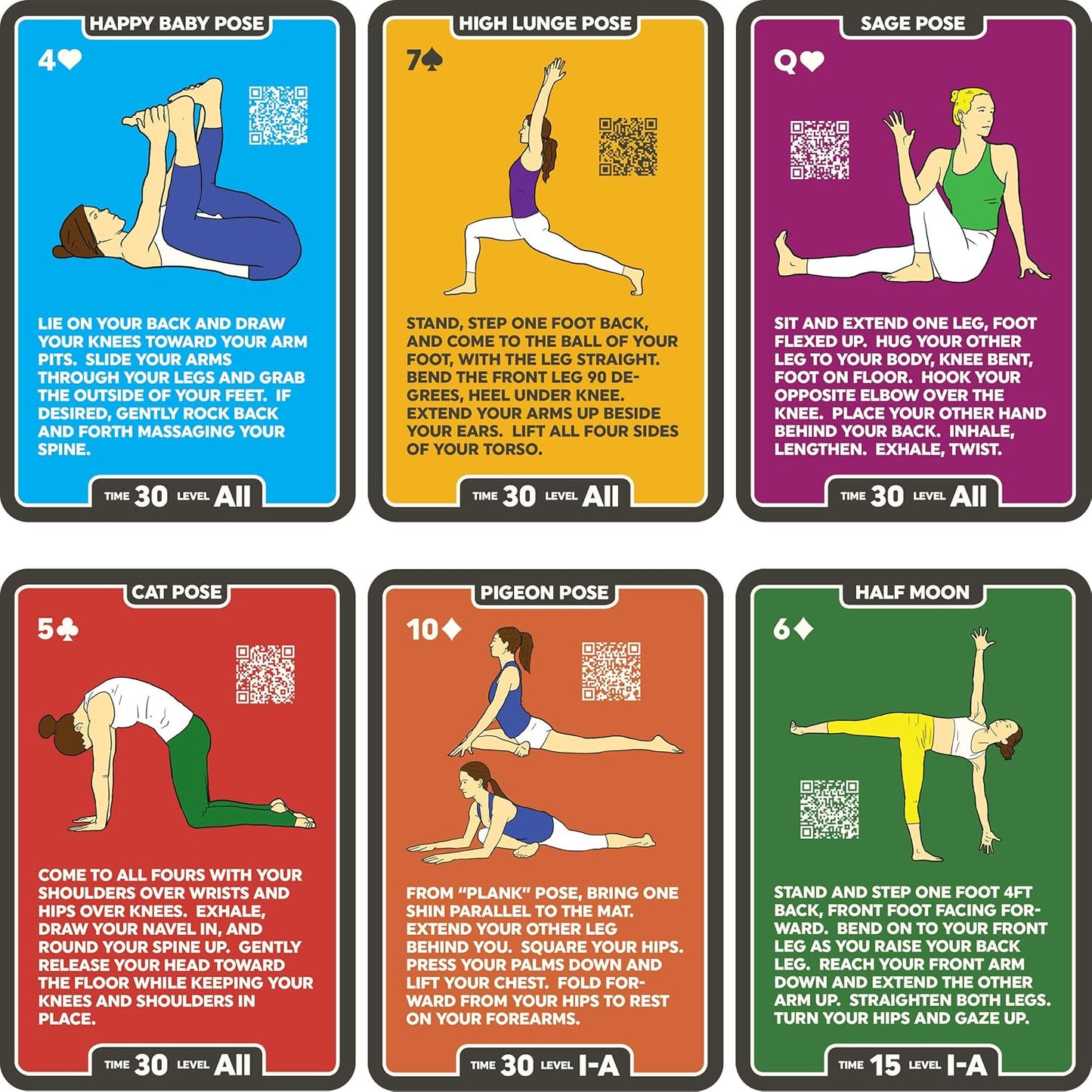 Stack 52 Yoga-oefenkaarten: ontworpen door gecertificeerde yoga-instructeur. Video-instructies inbegrepen. Beginner tot gevorderde houdingen en Asana Workout Games. Verbeter fitness en flexibiliteit - Mega pack