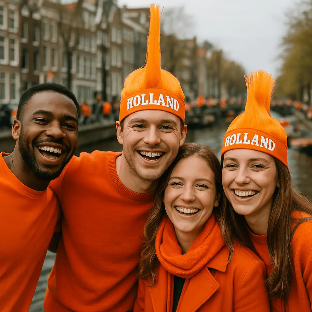 Oranje Holland Hanenkam Pruik – Val direct op tijdens het EK WK en Koningsdag!