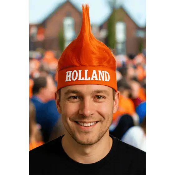 Oranje Holland Hanenkam Pruik – Val direct op tijdens het EK WK en Koningsdag!