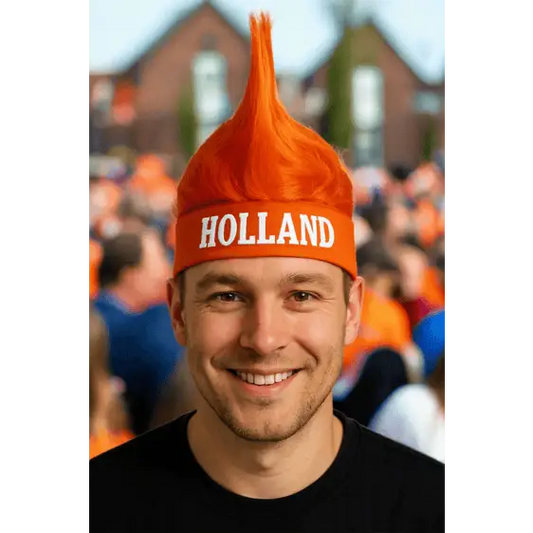 Oranje Holland Hanenkam Pruik – Val direct op tijdens het EK WK en Koningsdag!