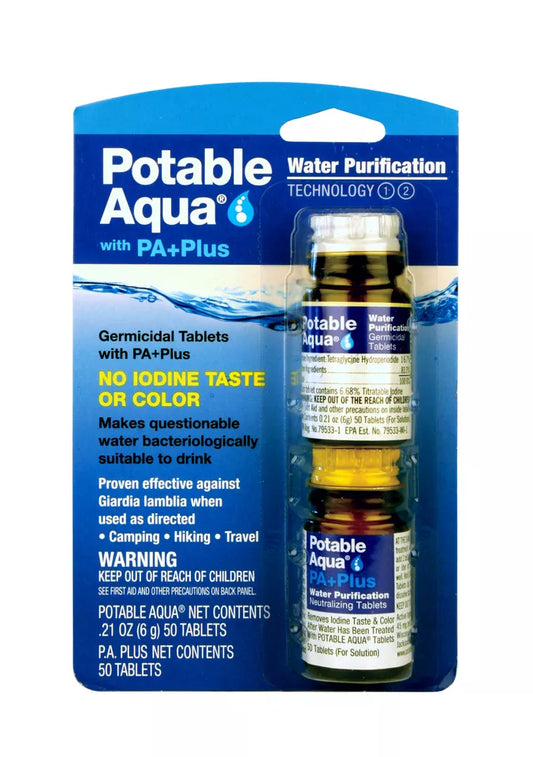 Potable Aqua Waterzuiveringstabletten met PA+Plus – 50 Tabletten